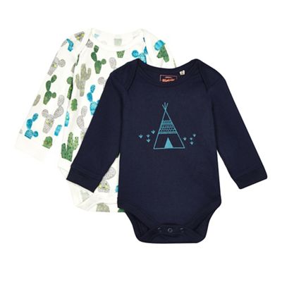 Mantaray Pack of two baby boys' assorted printed bodysuits